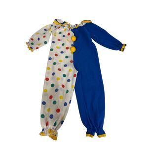 Vintage 70s 80s Clown Costume Pajamas Kids Candlesticks Size 2T Union Made